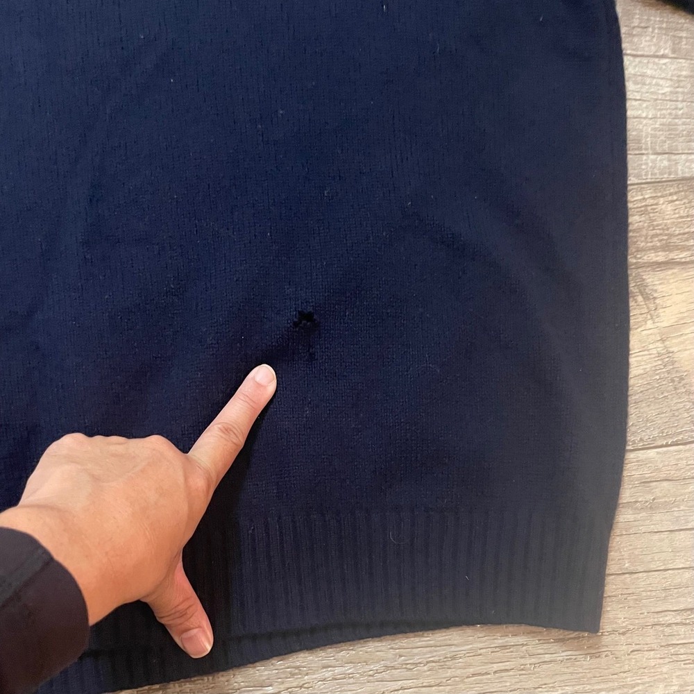 Brooks Brothers‎ 346 Mens Navy Lambswool Cashmere Sweater Crewneck XL - Picture 8 of 11